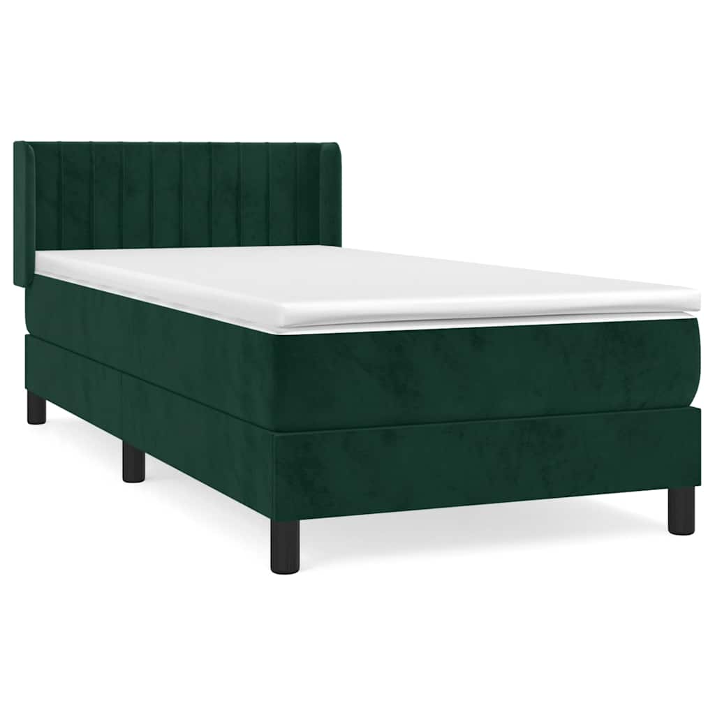 Box spring krevet s madracem tamnozeleni 100x200 cm baršunasti