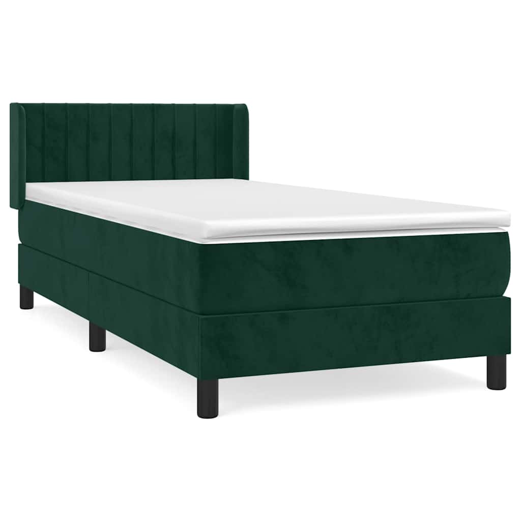 Box spring krevet s madracem tamnozeleni 100x200 cm baršunasti