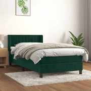 Box spring krevet s madracem tamnozeleni 100x200 cm baršunasti