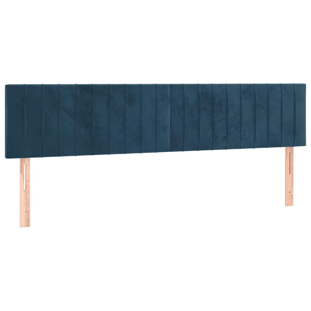 Krevet s oprugama i madracem tamnoplavi 200x200 cm baršunasti