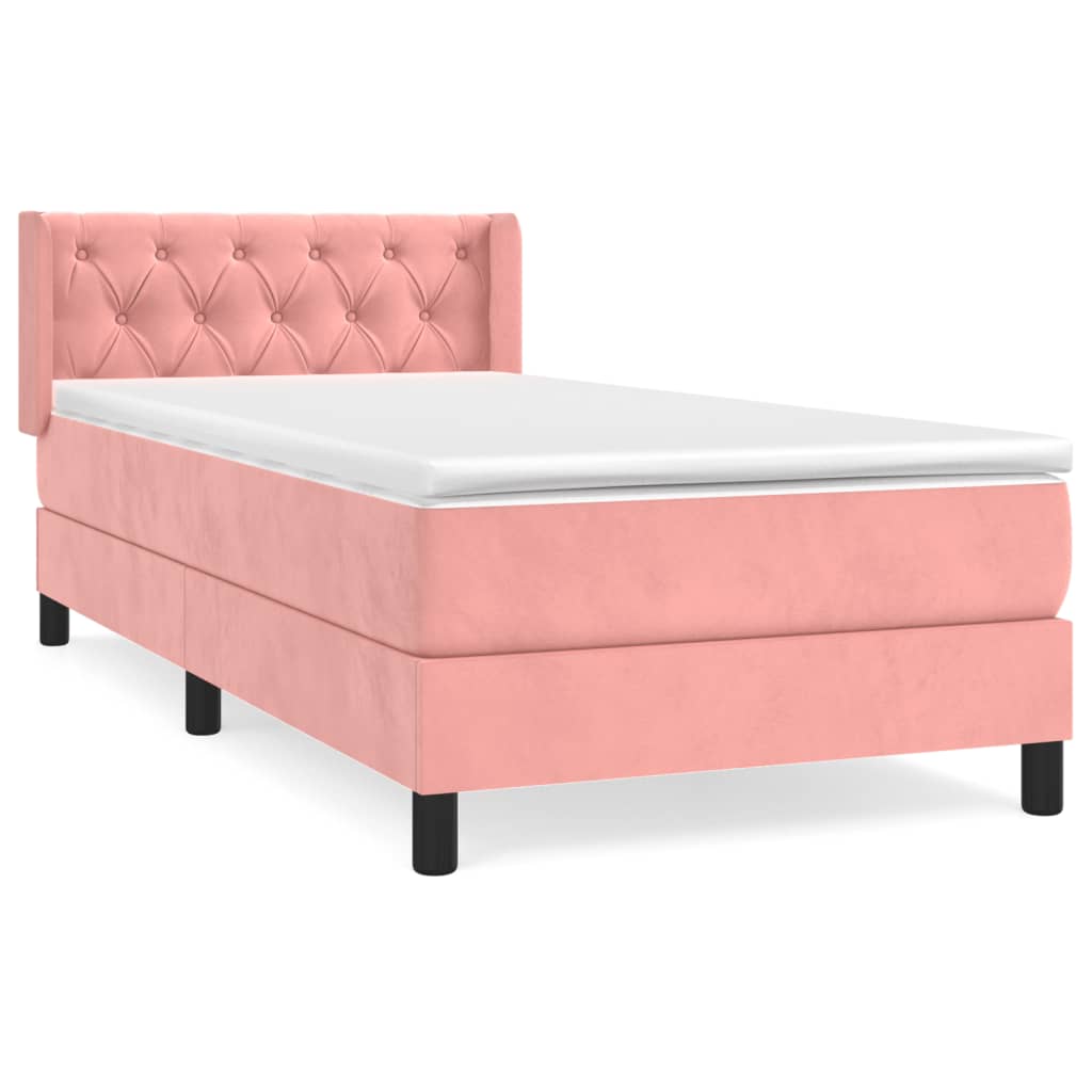 Box spring krevet s madracem ružičasti 80 x 200 cm baršunasti