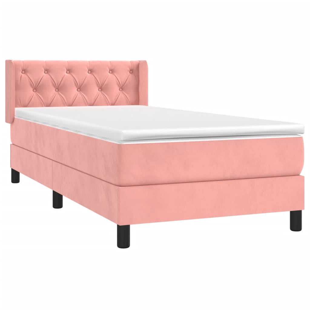 Box spring krevet s madracem ružičasti 80 x 200 cm baršunasti