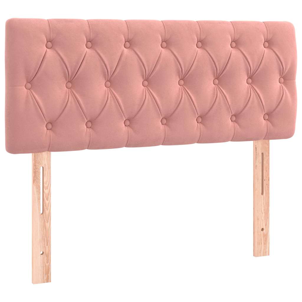 Box spring krevet s madracem ružičasti 90x200 cm baršunasti