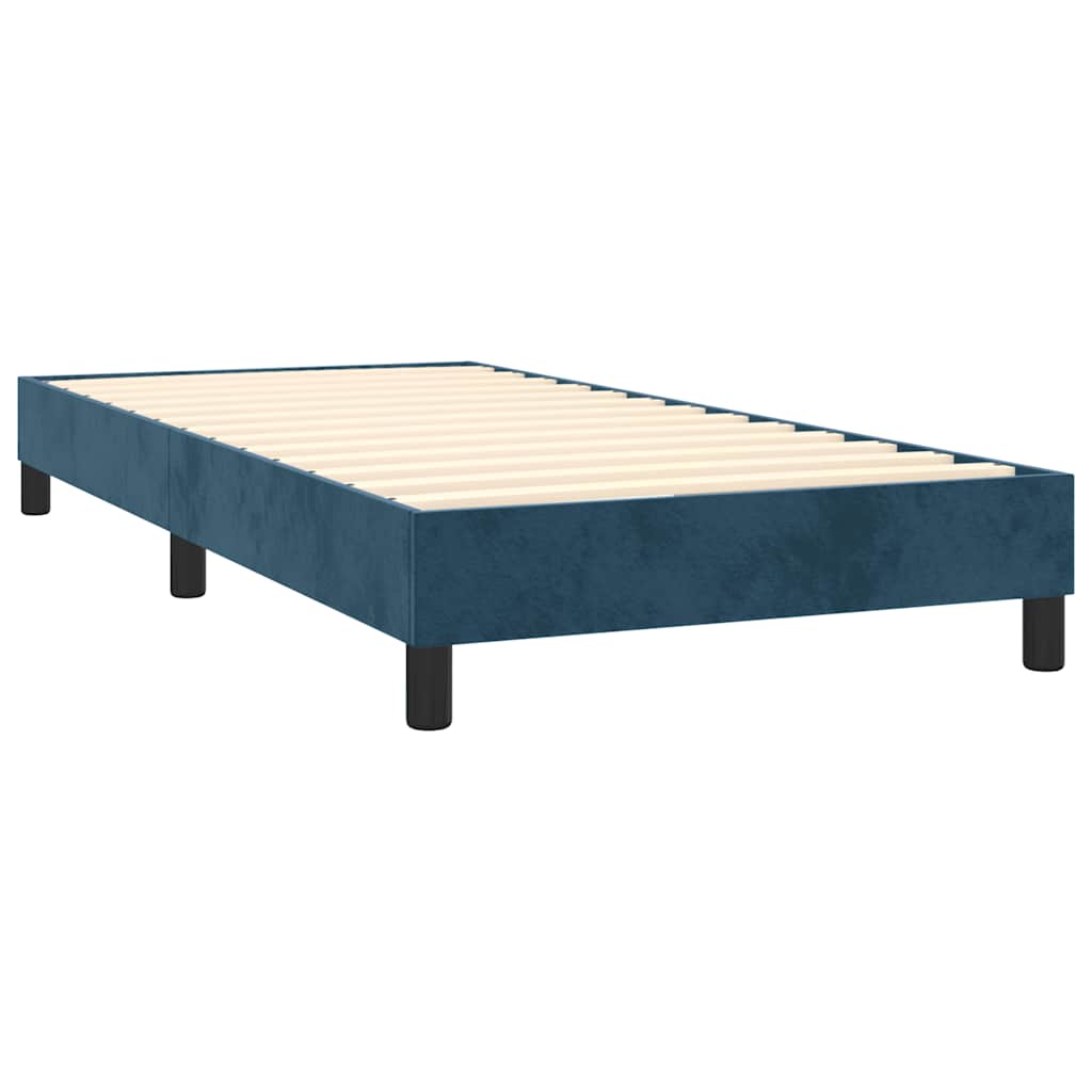 Box spring krevet s madracem tamnoplavi 100x200 cm baršunasti