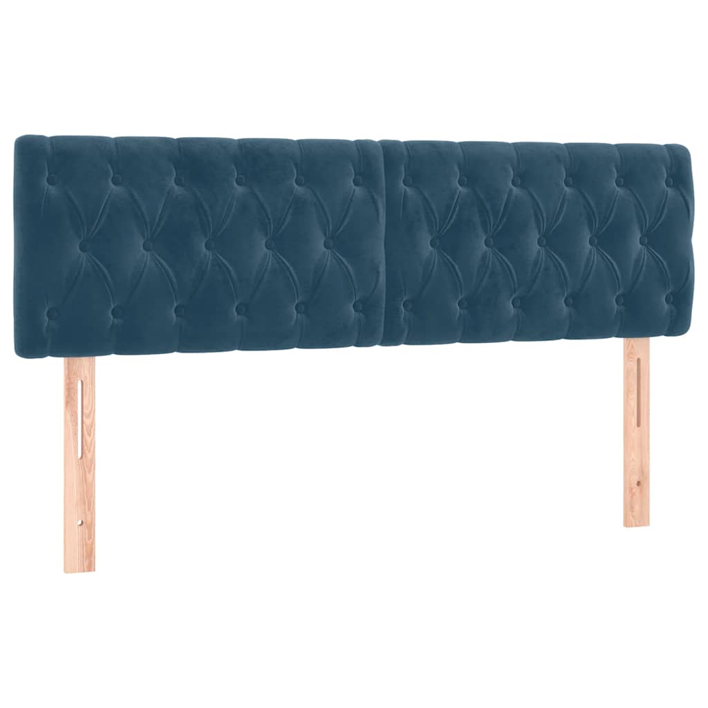 Krevet s oprugama i madracem tamnoplavi 140x190 cm baršunasti