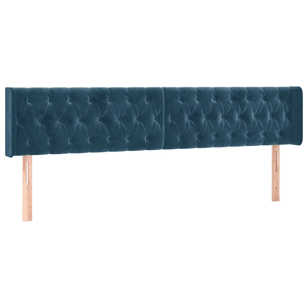 Krevet s oprugama i madracem tamnoplavi 200x200 cm baršunasti
