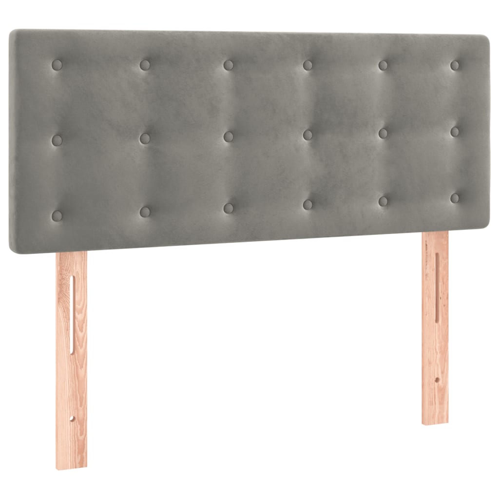 Box spring krevet s madracem svjetlosivi 80 x 200 cm baršunasti