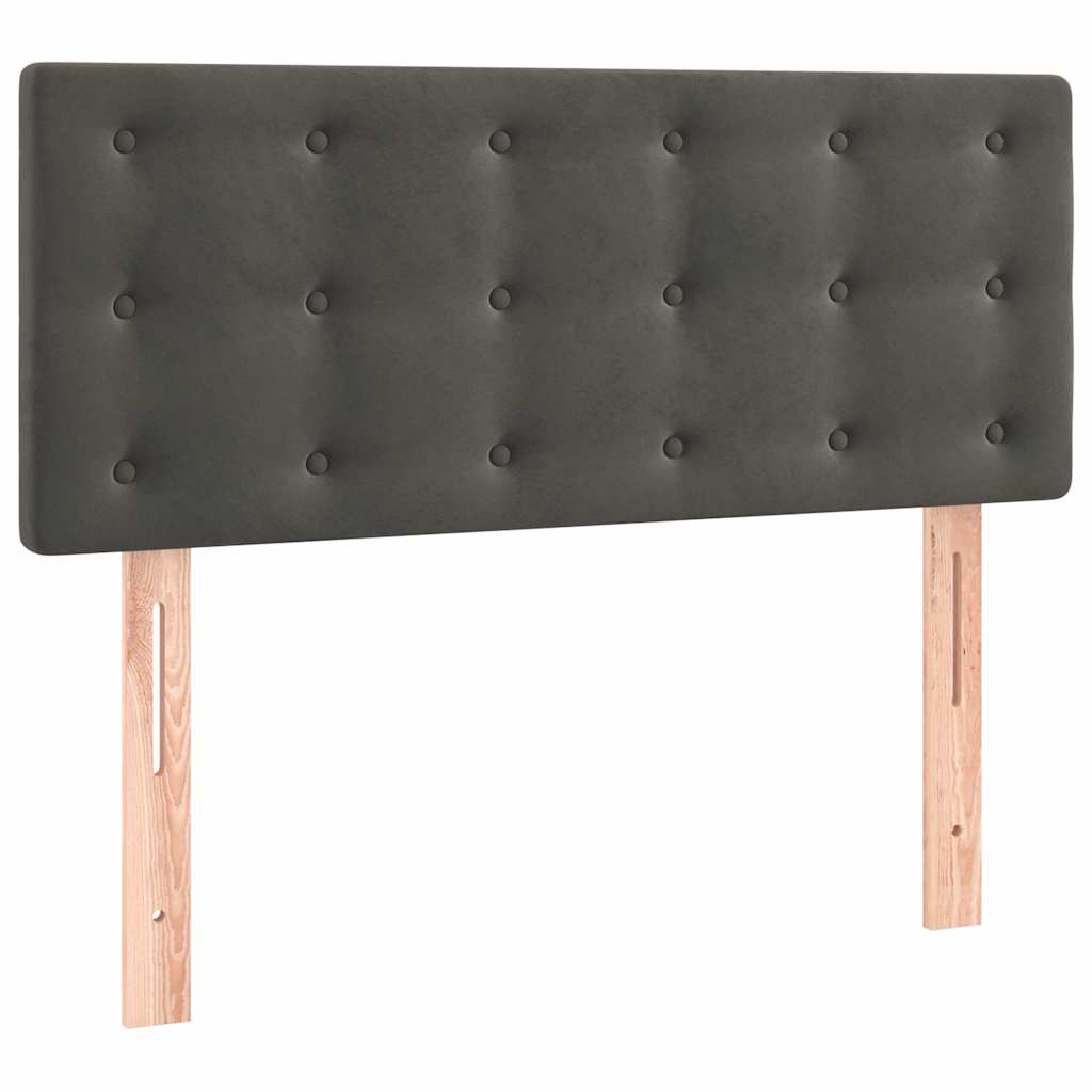 Box spring krevet s madracem tamnosivi 90x190 cm baršunasti