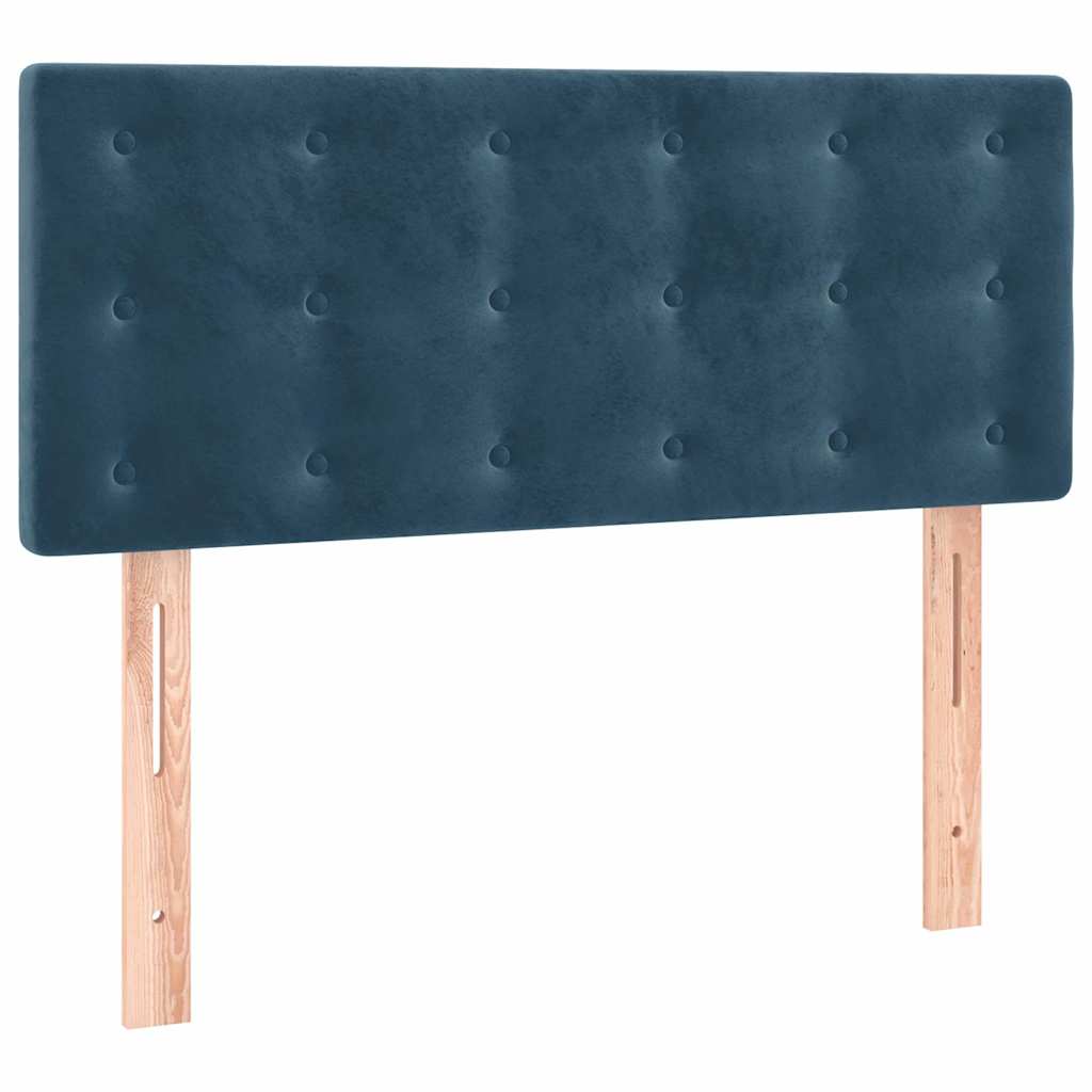 Box spring krevet s madracem tamnoplavi 90x200 cm baršunasti