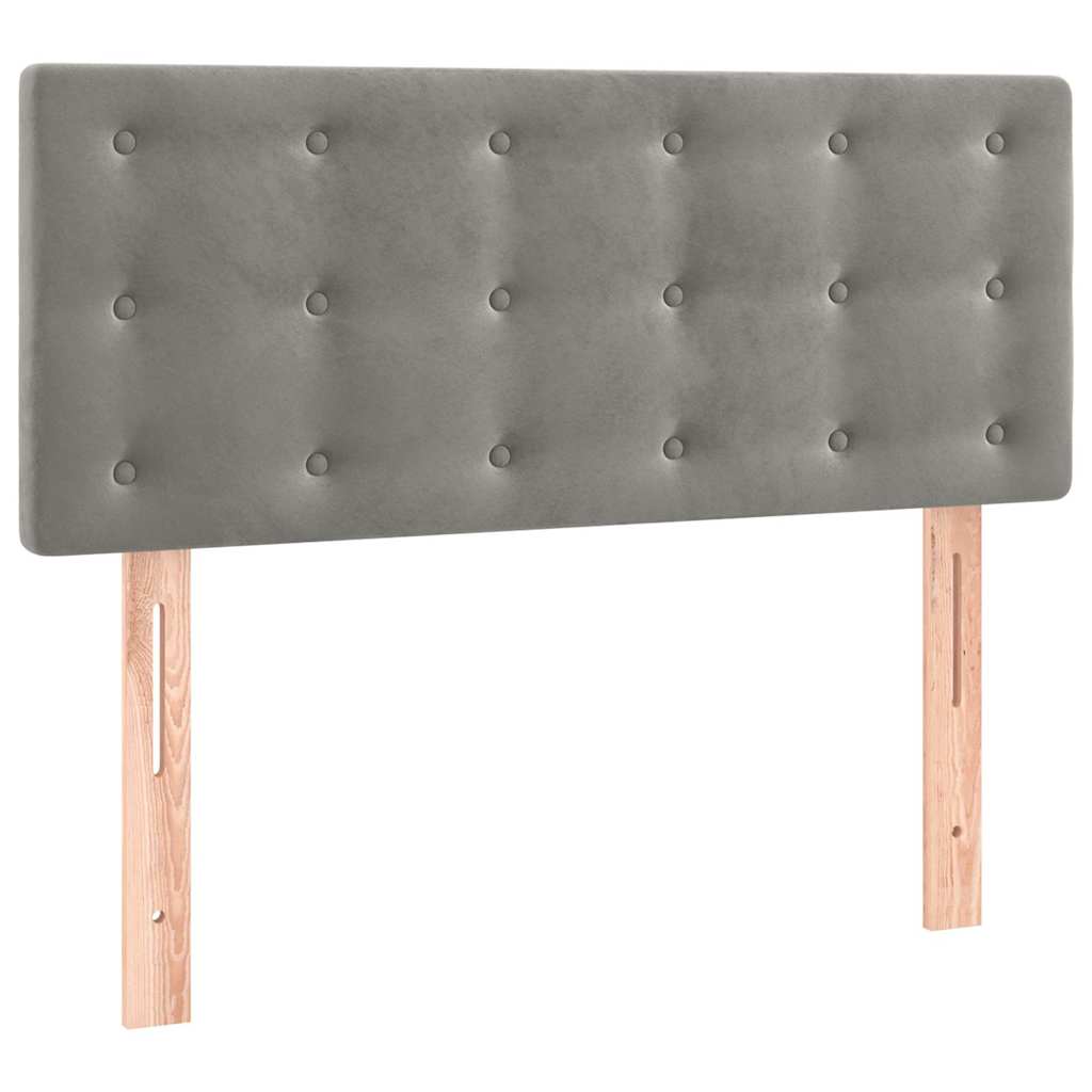 Box spring krevet s madracem svjetlosivi 100x200 cm baršunasti