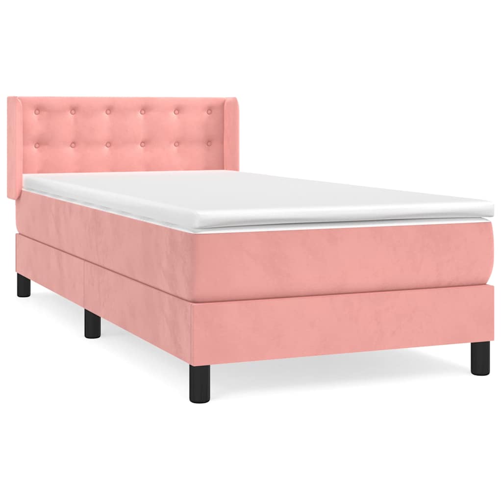 Box spring krevet s madracem ružičasti 100x200 cm baršunasti