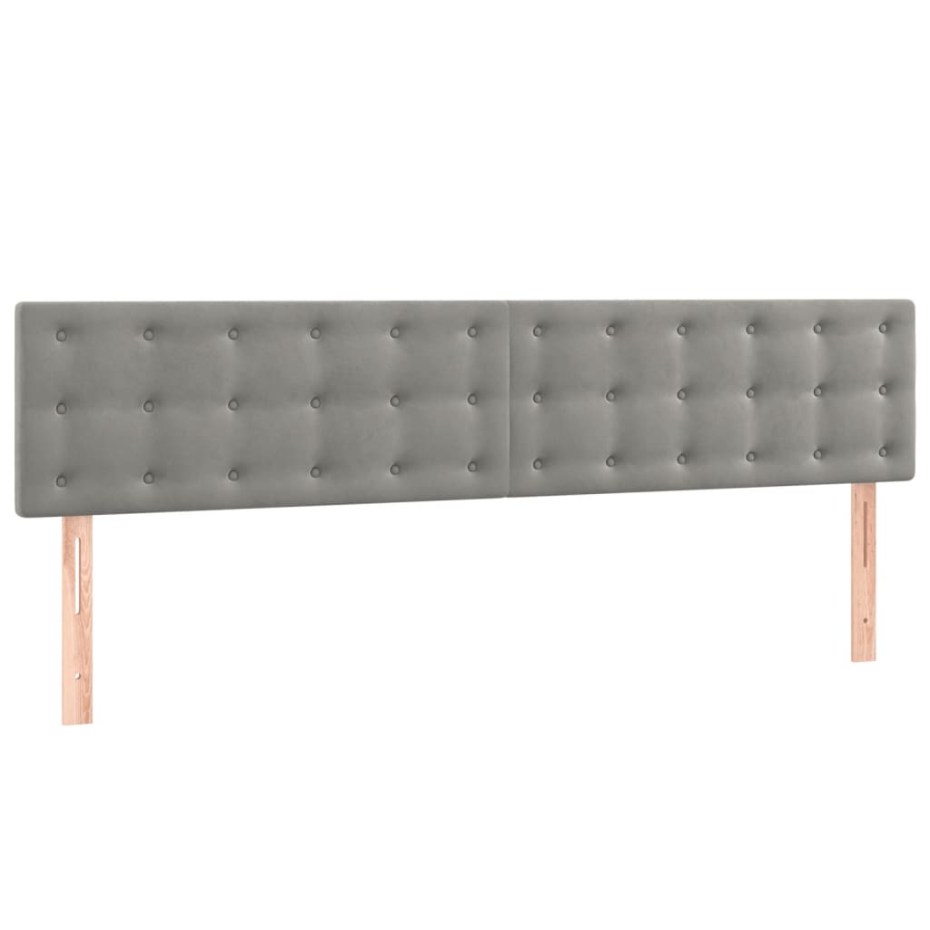 Krevet s oprugama i madracem svjetlosivi 200x200 cm baršunasti