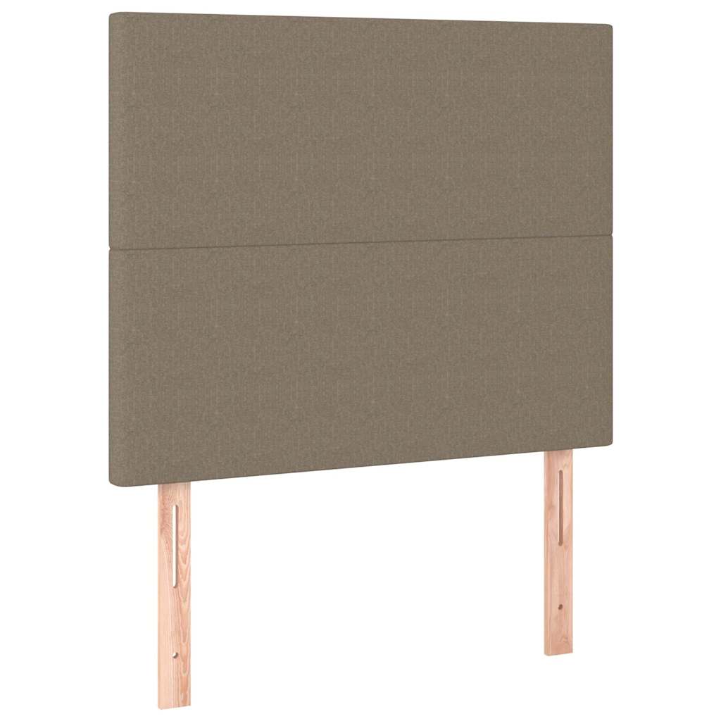 Krevet s oprugama i madracem smeđesivi 90x200 cm od tkanine