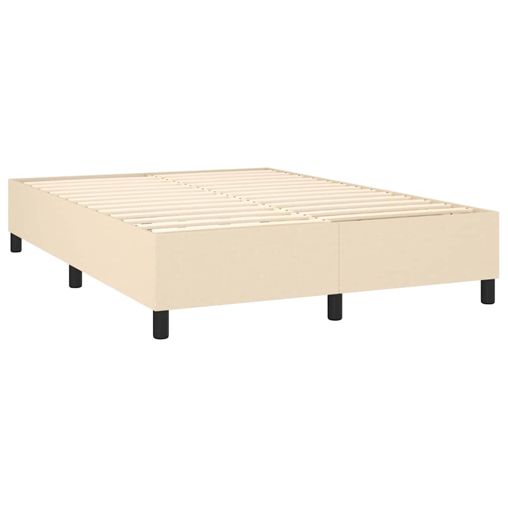 Krevet s oprugama i madracem krem 140 x 190 cm od tkanine