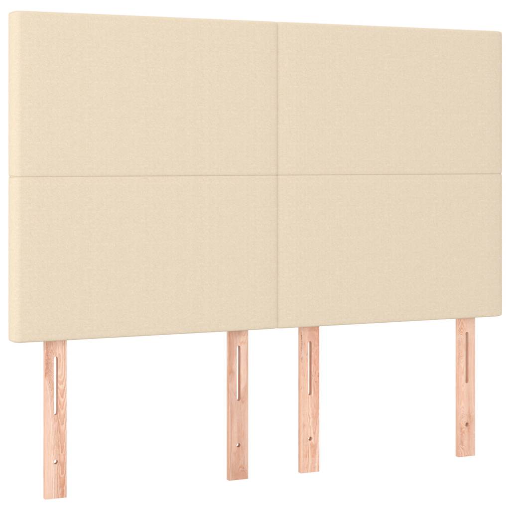 Krevet s oprugama i madracem krem 140 x 190 cm od tkanine