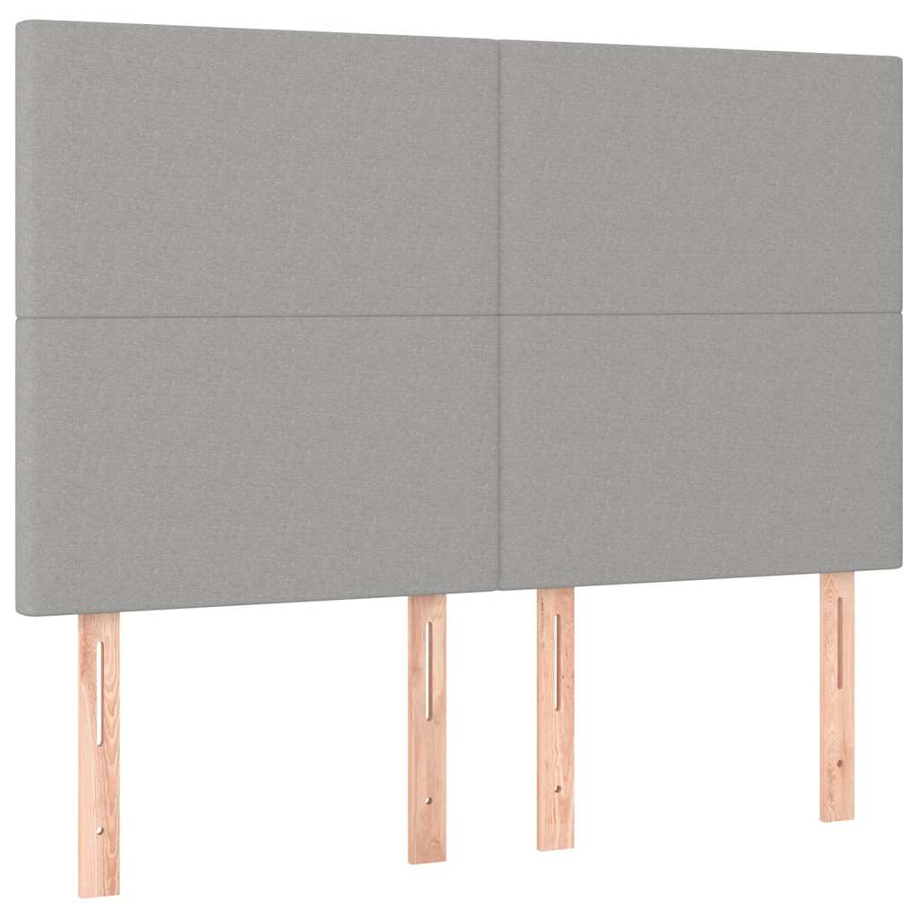 Krevet box spring s madracem svjetlosivi 140x200 cm od tkanine
