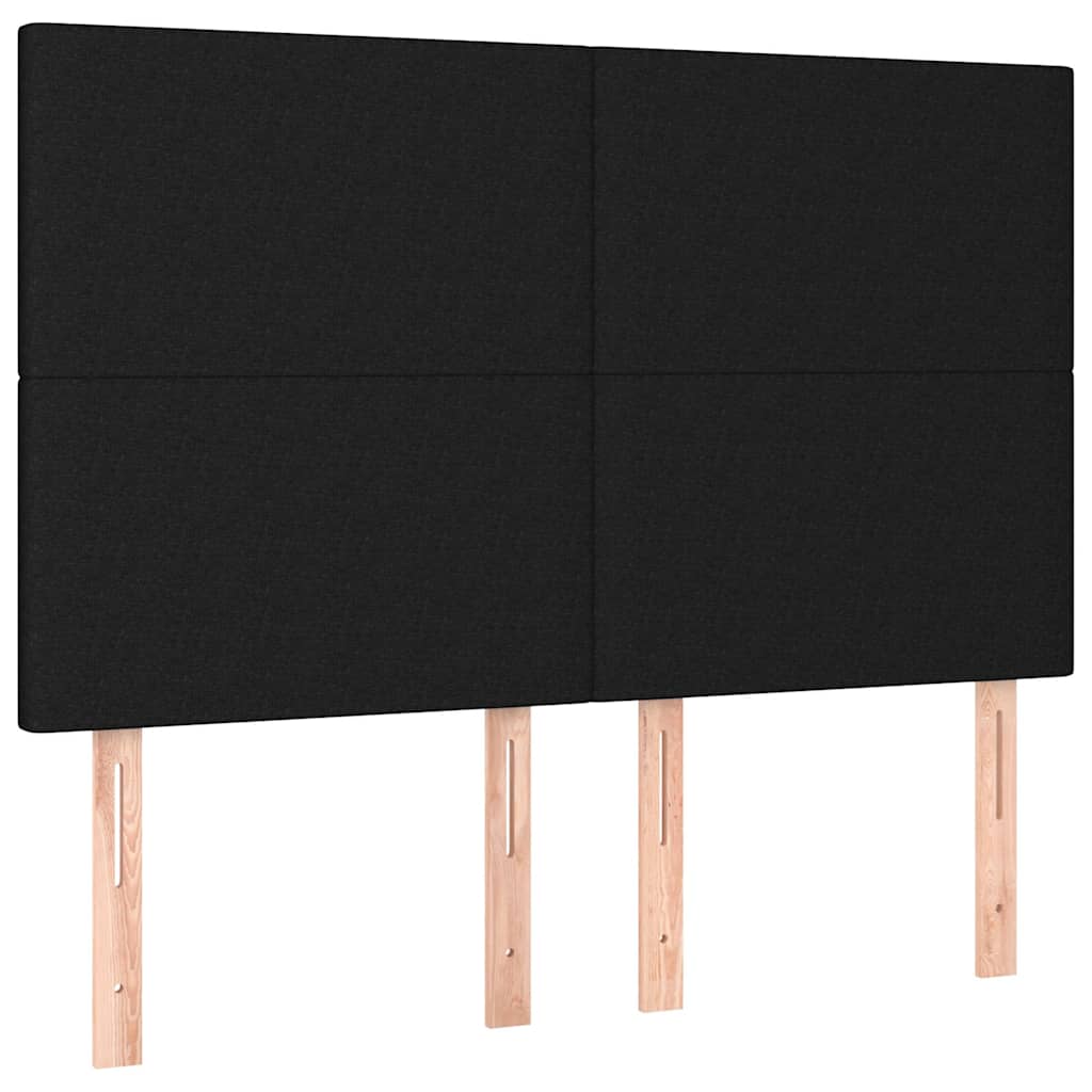 Krevet s oprugama i madracem crni 140x200 cm od tkanine