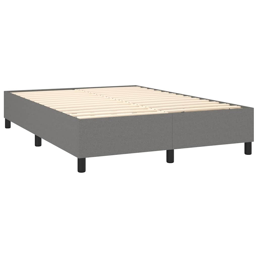 Krevet s oprugama i madracem tamnosivi 140x190 cm od tkanine