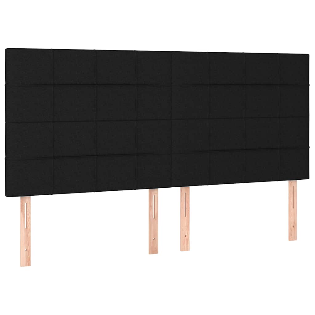 Krevet s oprugama i madracem crni 200x200 cm od tkanine