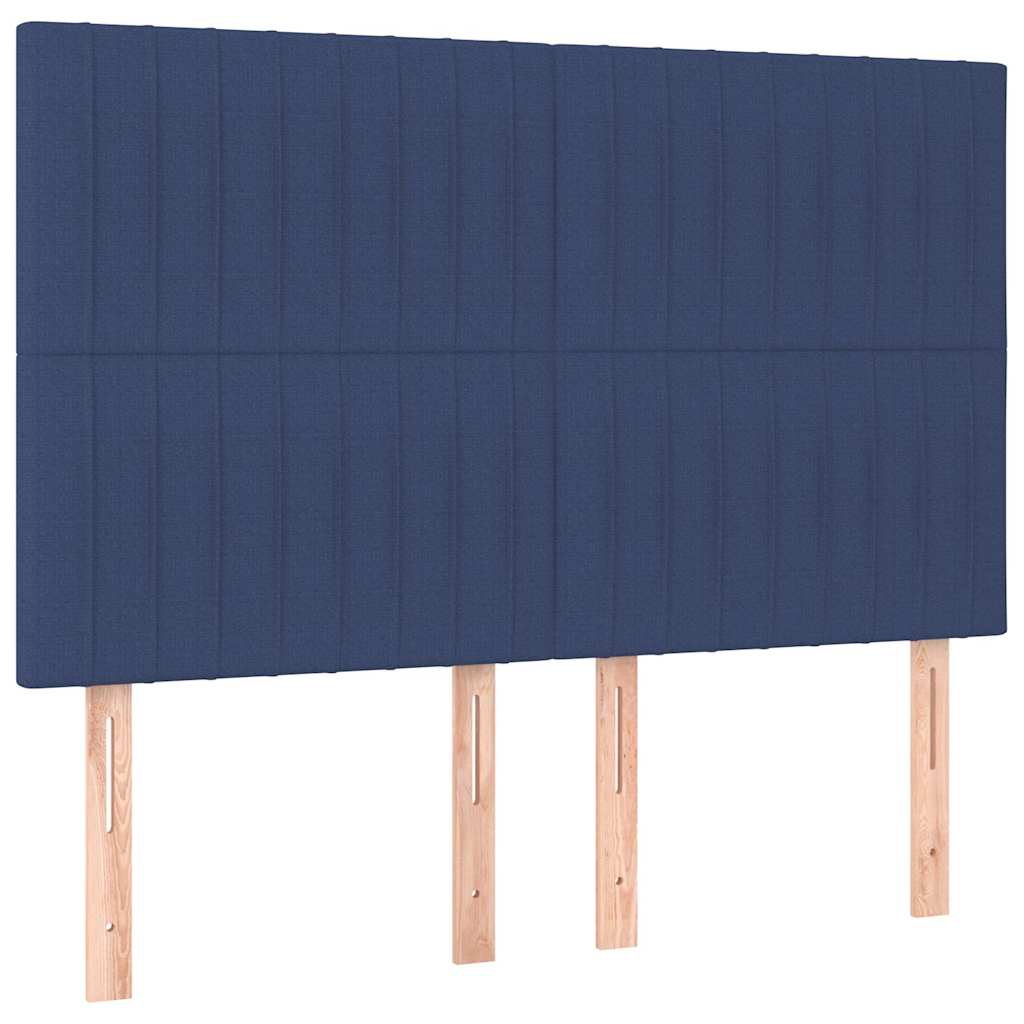 Krevet s oprugama i madracem plavi 140 x 190 cm od tkanine