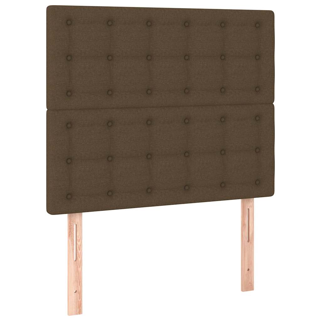 Krevet s oprugama i madracem tamnosmeđi 100 x 200 cm od tkanine