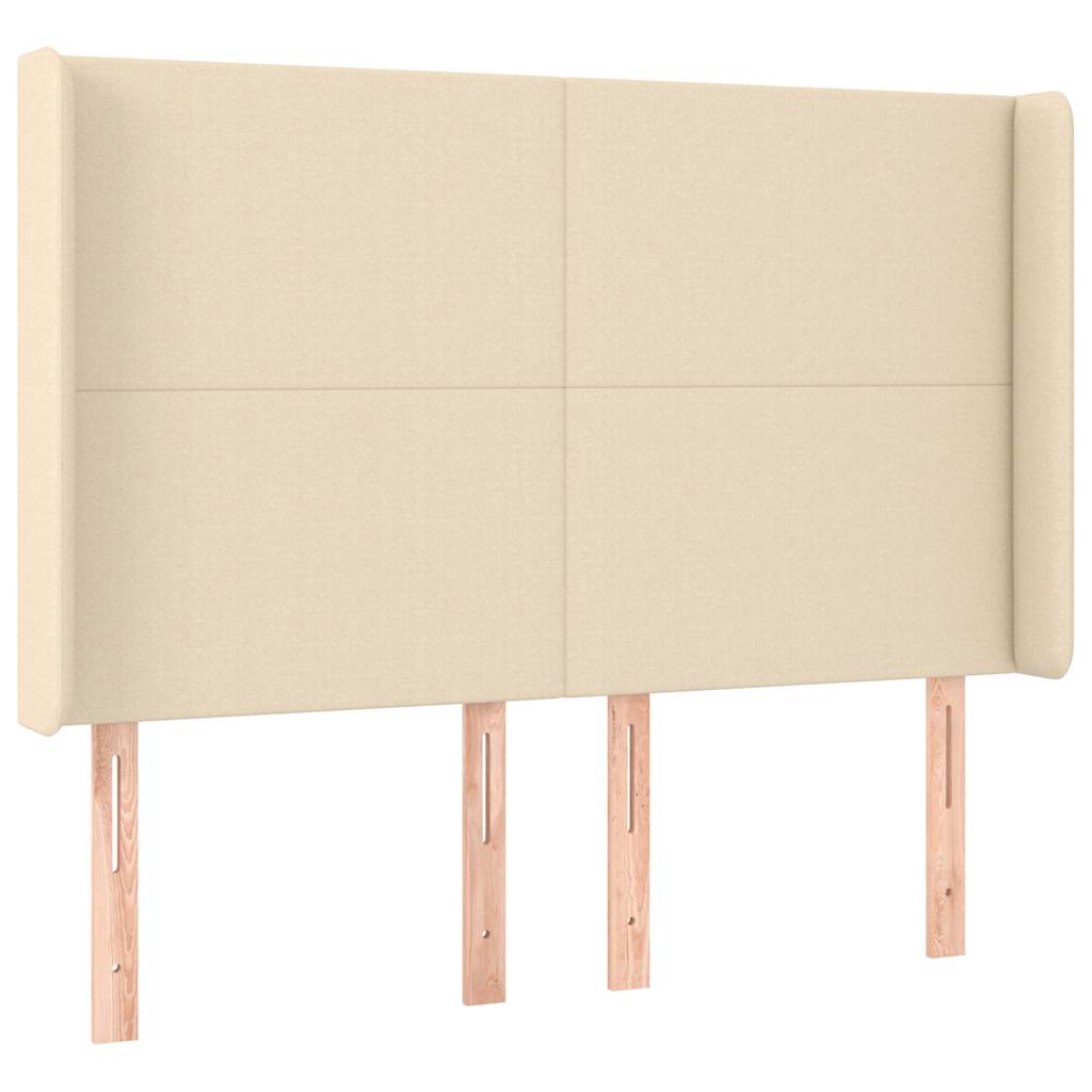 Krevet s oprugama i madracem krem 140 x 190 cm od tkanine