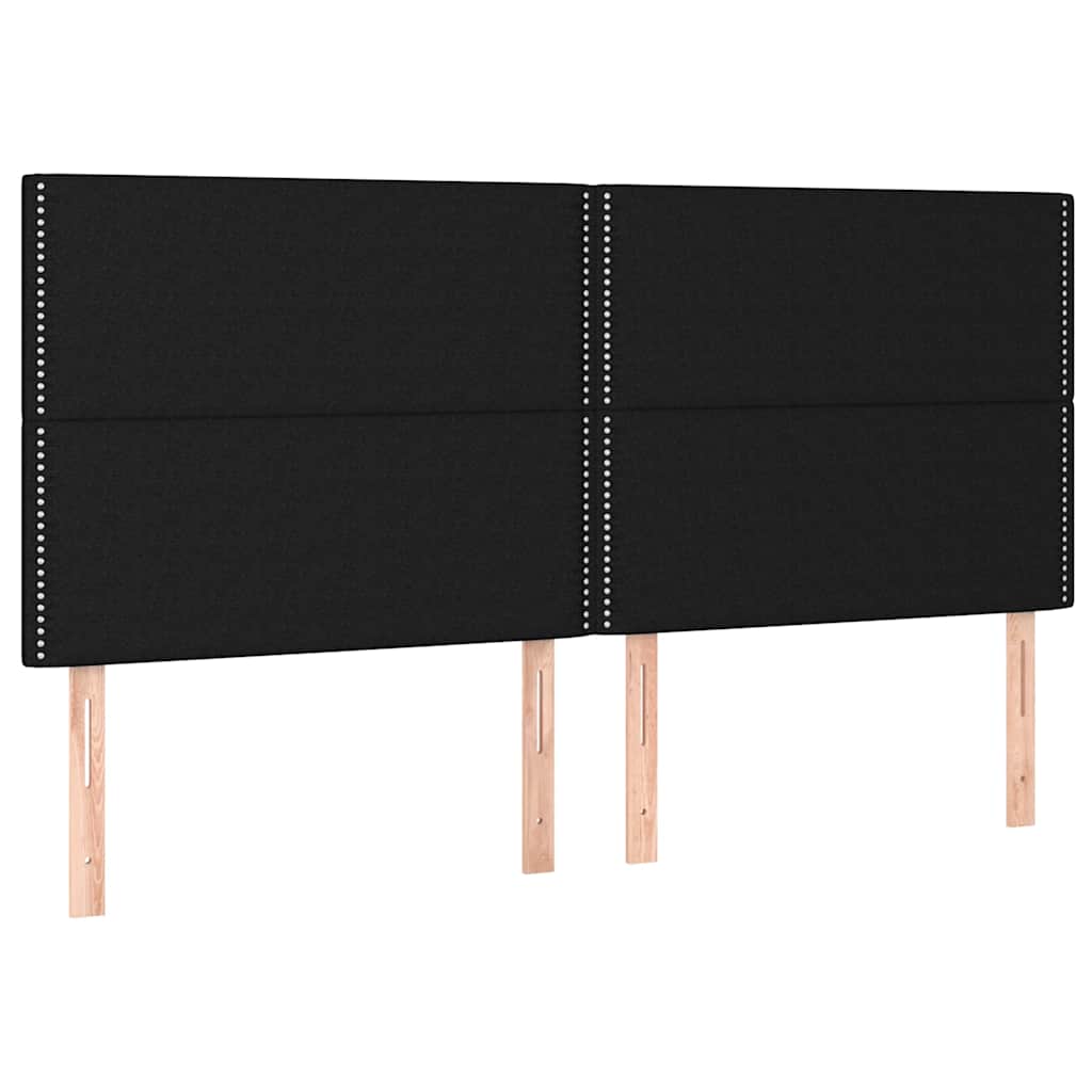 Krevet s oprugama i madracem crni 160x200 cm od tkanine