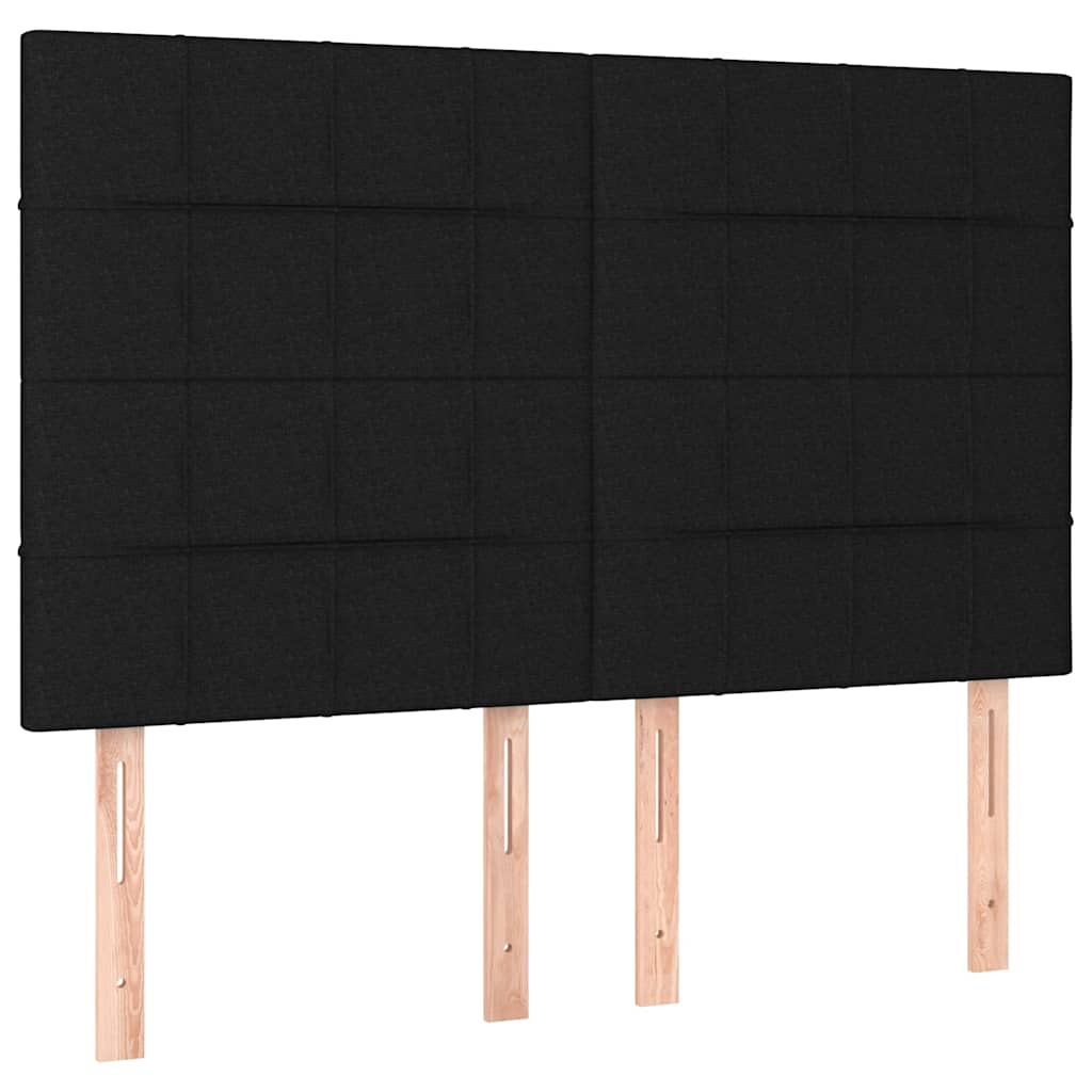 Krevet s oprugama i madracem crni 140 x 190 cm od tkanine