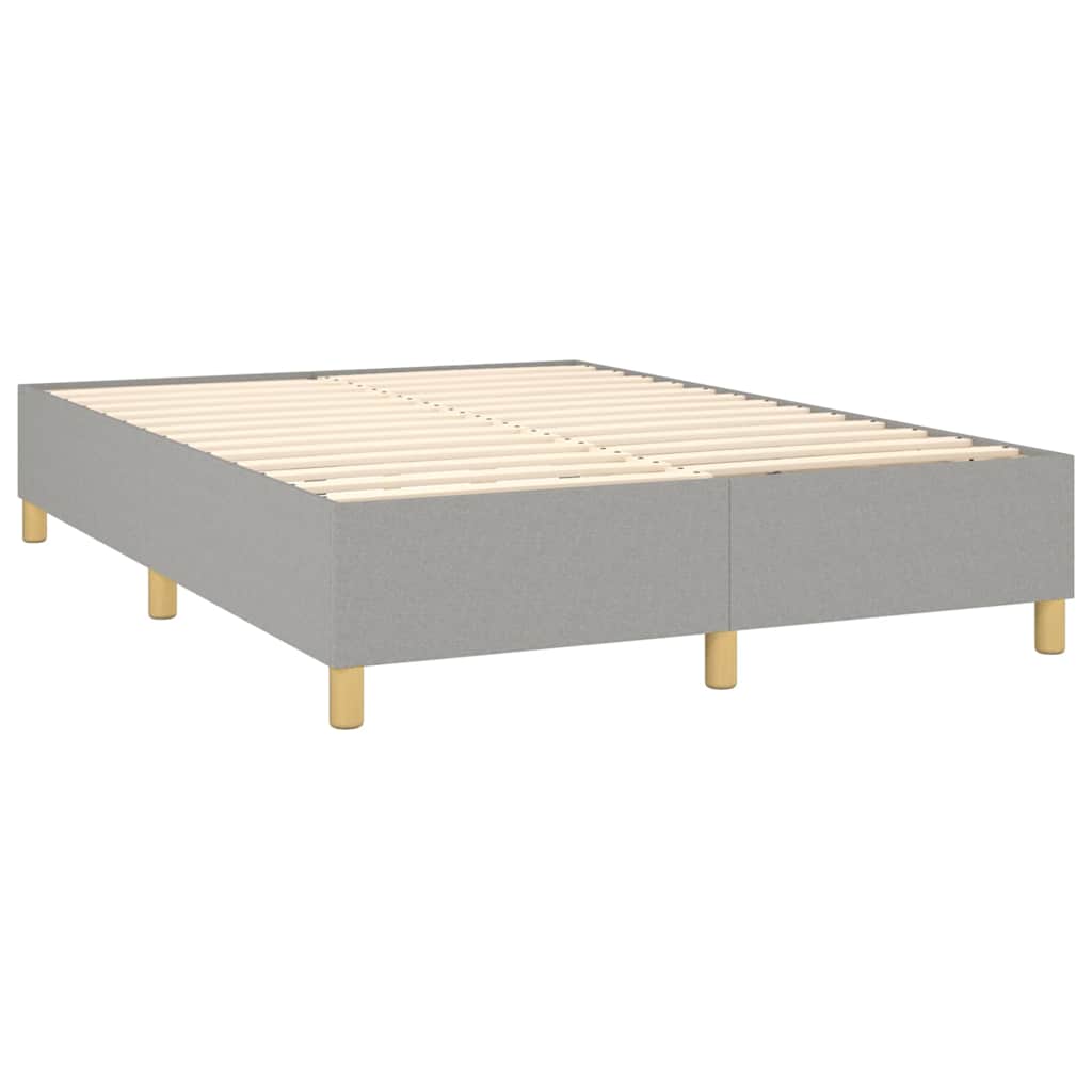 Krevet box spring s madracem svjetlosivi 140x200 cm od tkanine