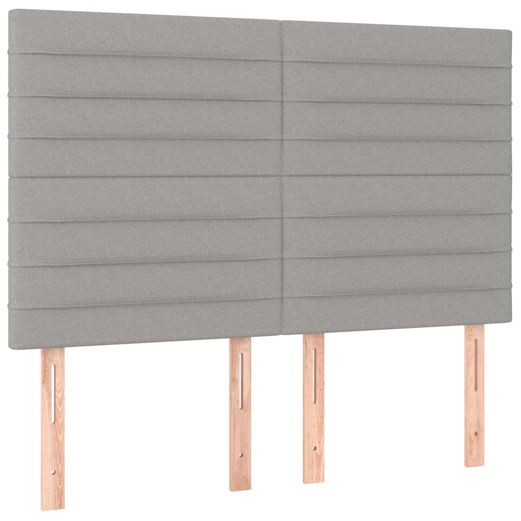 Krevet box spring s madracem svjetlosivi 140x200 cm od tkanine