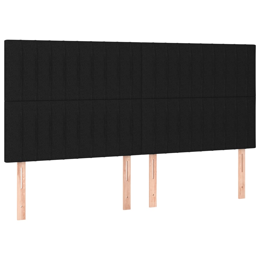 Krevet s oprugama i madracem crni 200x200 cm od tkanine