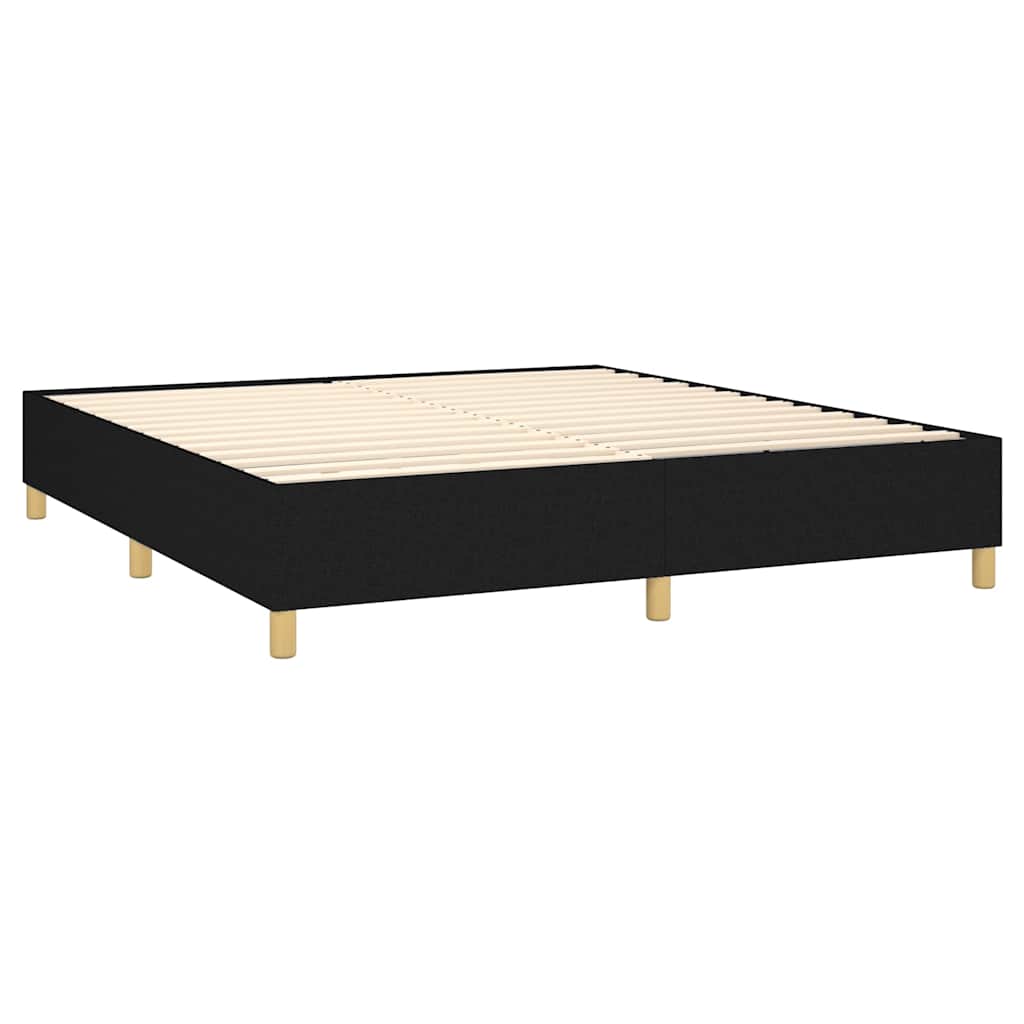 Krevet s oprugama i madracem crni 180x200 cm od tkanine