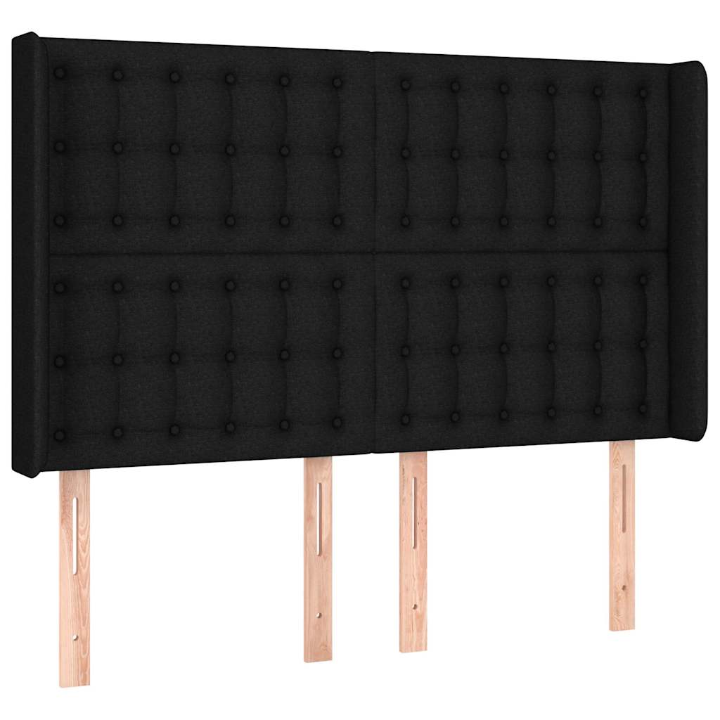 Krevet s oprugama i madracem crni 140x200 cm od tkanine