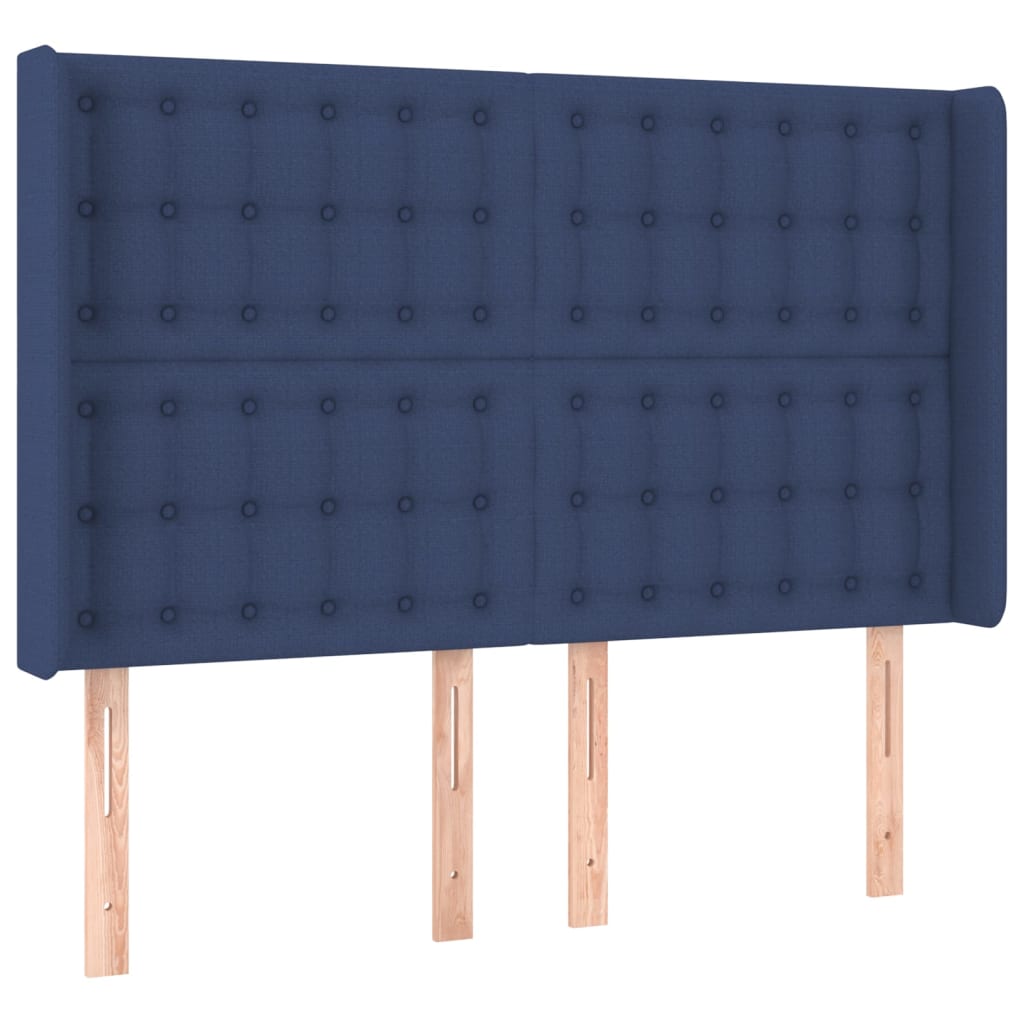 Krevet s oprugama i madracem plavi 140x200 cm od tkanine