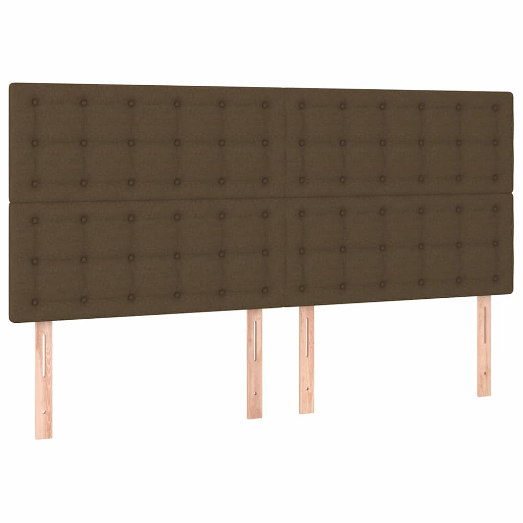 Krevet s oprugama i madracem tamnosmeđi 180x200 cm tkanina