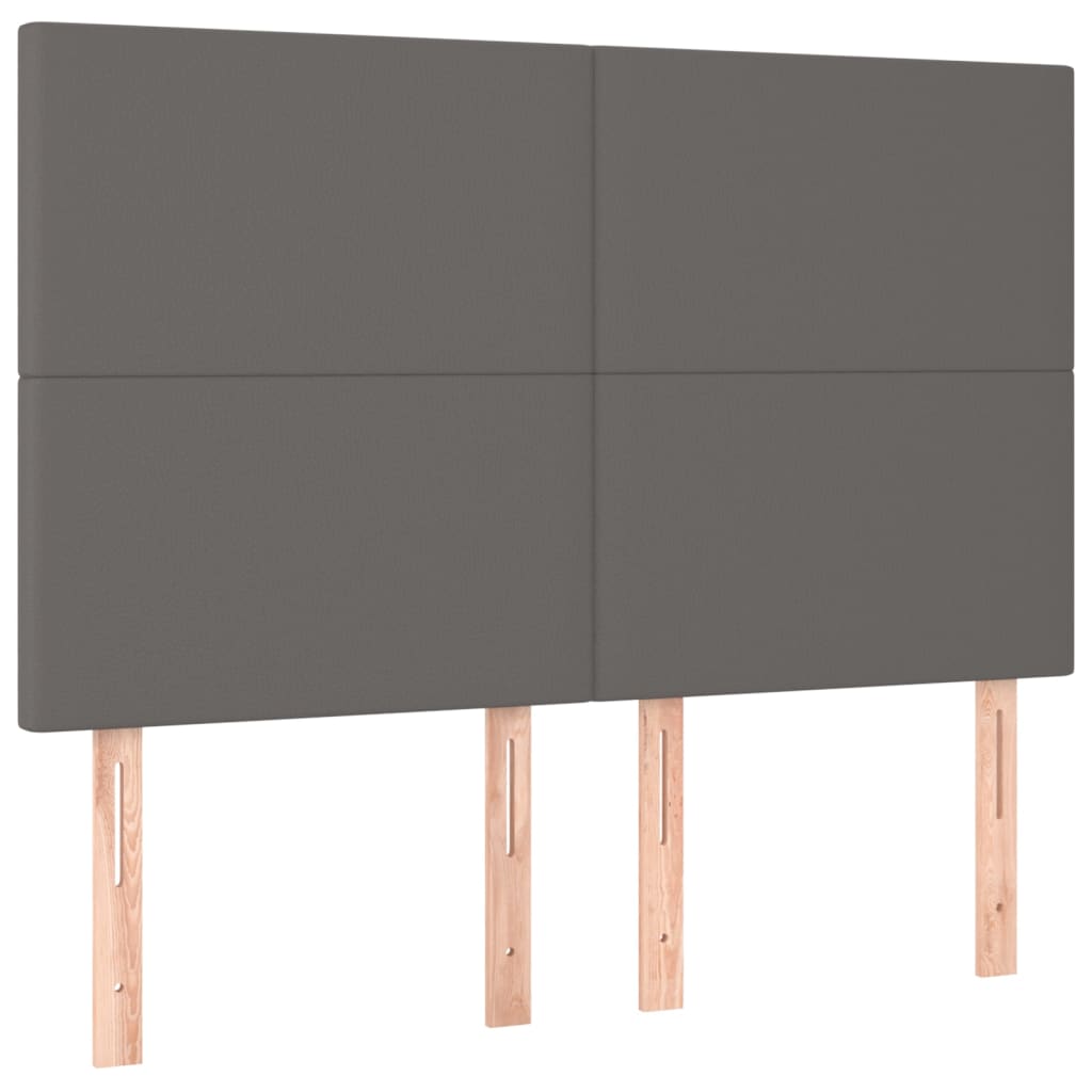 Krevet s oprugama i madracem sivi 140x200 cm od umjetne kože