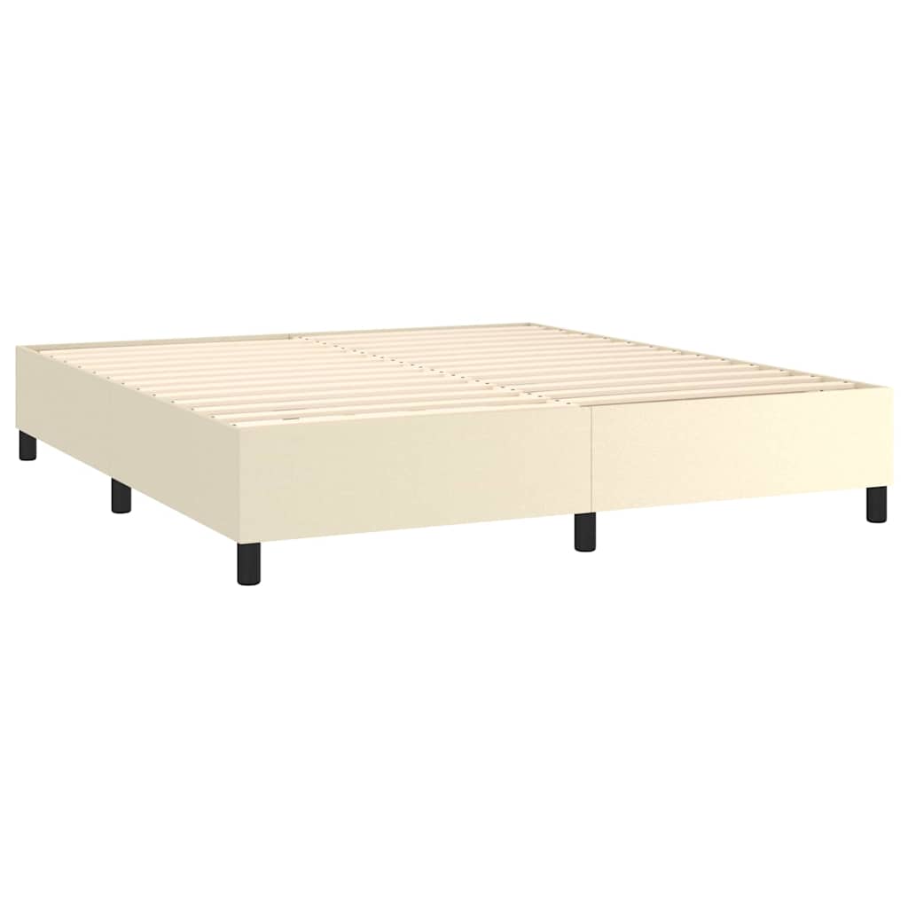 Krevet s oprugama i madracem krem 180x200 cm od umjetne kože