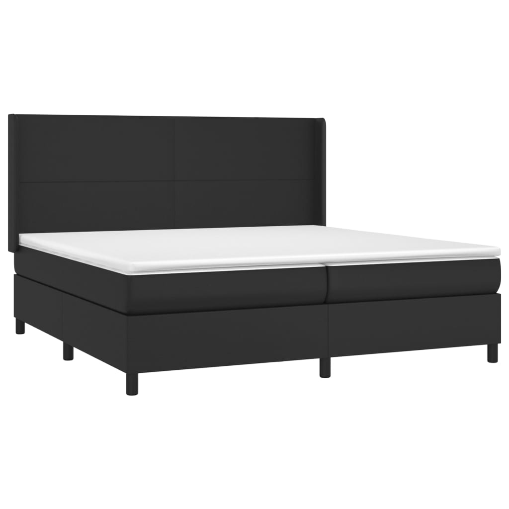 Krevet s oprugama i madracem crni 200x200 cm od umjetne kože