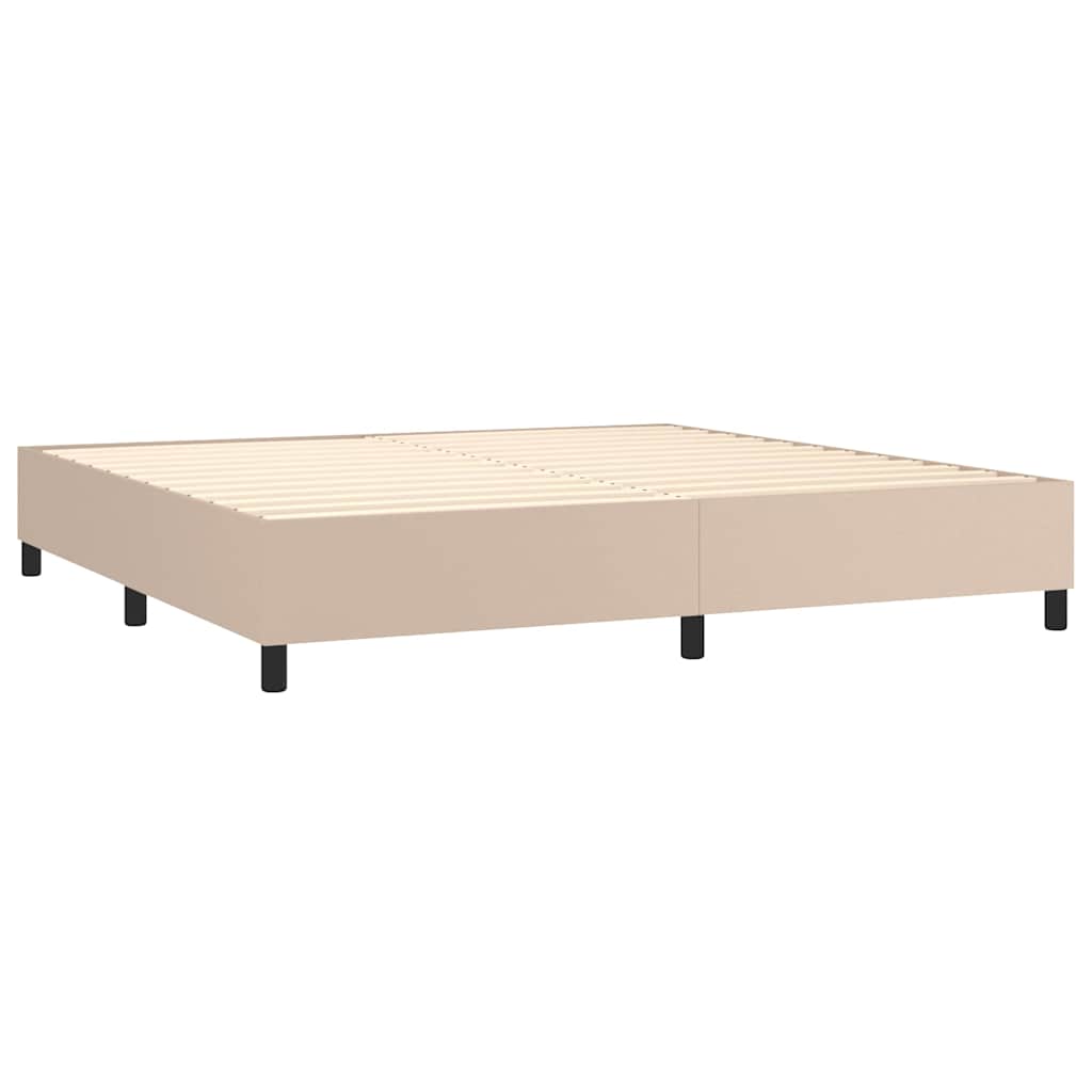 Krevet box spring s madracem cappuccino 200x200cm umjetna koža