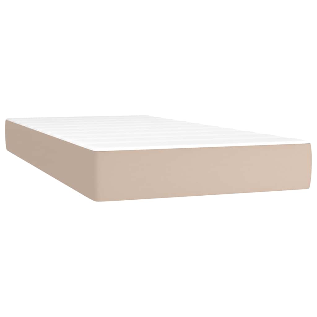 Krevet box spring s madracem cappuccino 200x200cm umjetna koža