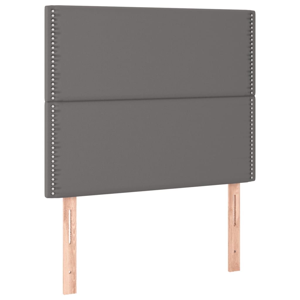 Krevet s oprugama i madracem sivi 90 x 200 cm od umjetne kože