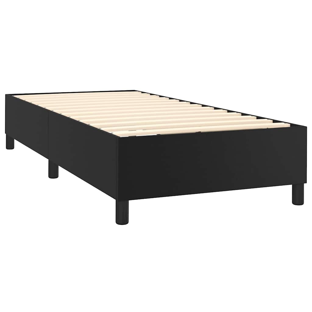 Krevet s oprugama i madracem crni 90 x 200 cm od umjetne kože