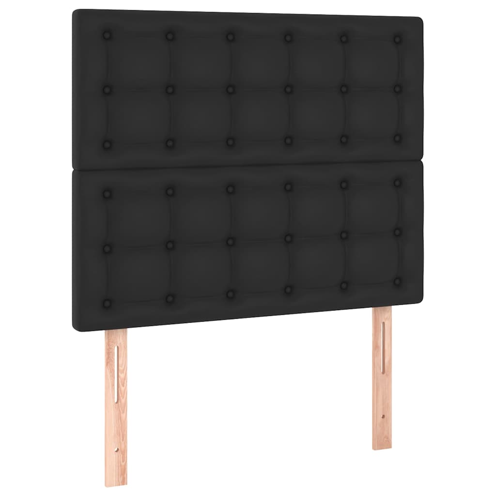 Krevet s oprugama i madracem crni 90 x 200 cm od umjetne kože