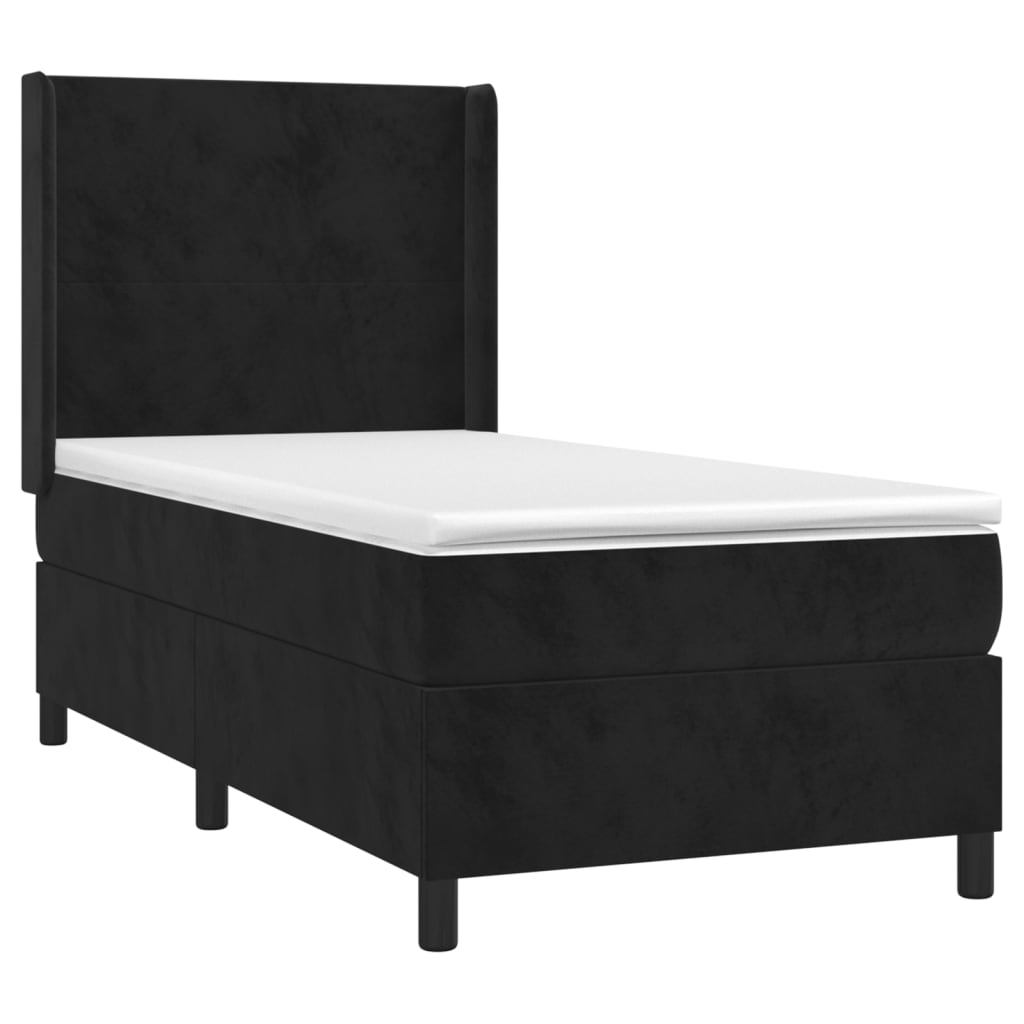 Box spring krevet s madracem crni 80 x 200 cm baršunasti