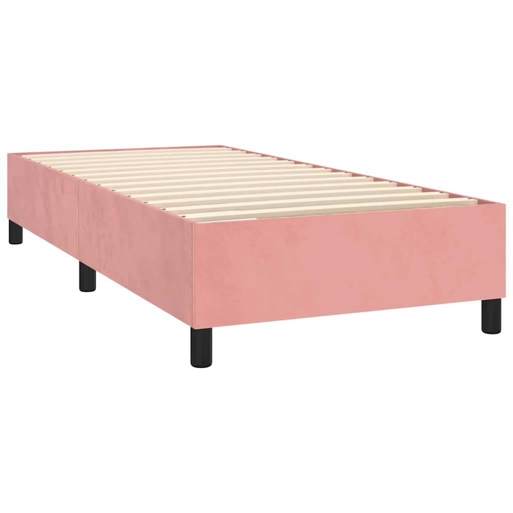 Box spring krevet s madracem ružičasti 90x190 cm baršunasti
