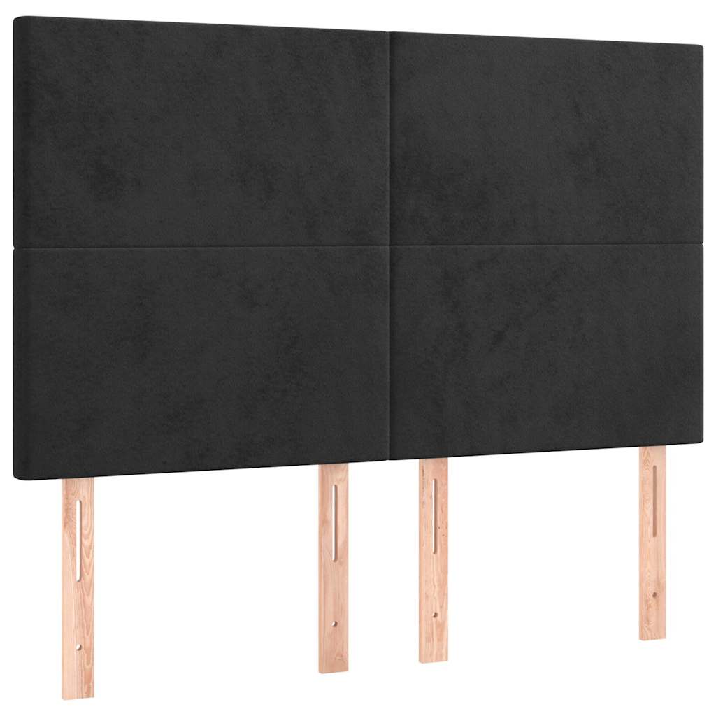 Krevet s oprugama i madracem crni 140 x 190 cm baršunasti