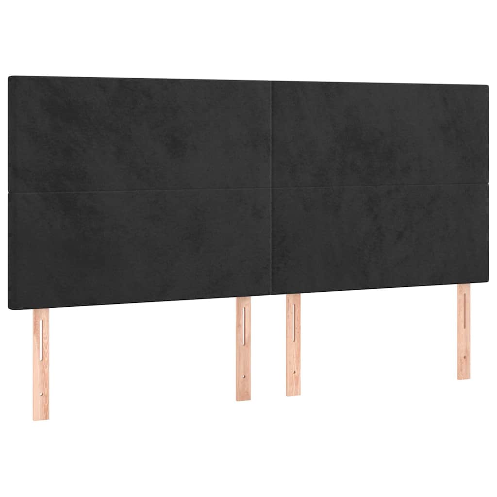Krevet s oprugama i madracem crni 180x200 cm baršunasti