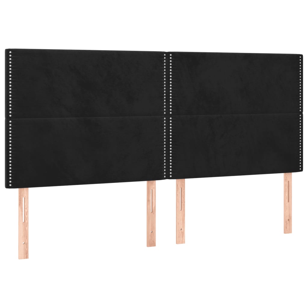 Krevet s oprugama i madracem crni 160x200 cm baršunasti