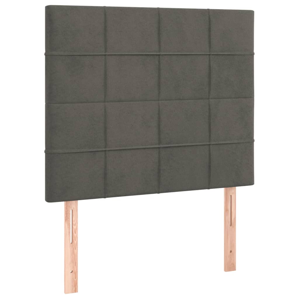 Box spring krevet s madracem tamnosivi 90x200 cm baršunasti