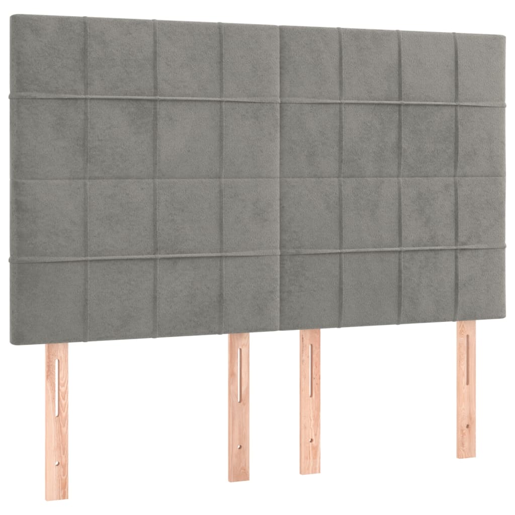 Krevet s oprugama i madracem svjetlosivi 140x200 cm baršunasti
